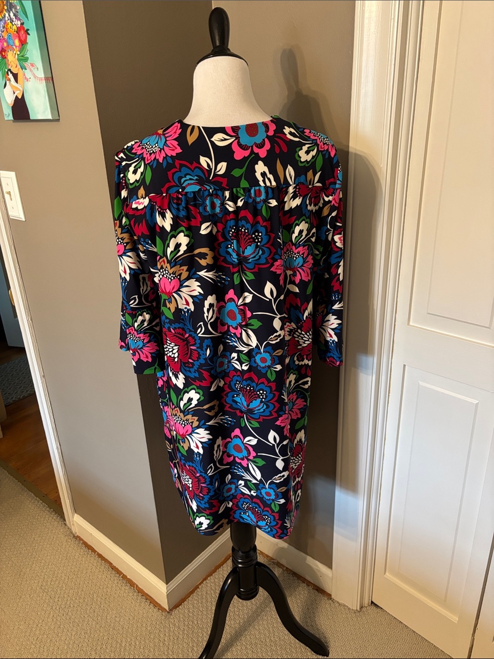 Jude Connally Navy Megan Dress with Floral Blooms - Picture 3 of 4